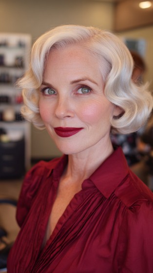 Classic Vintage-Inspired Soft Waves with Defined Curls
