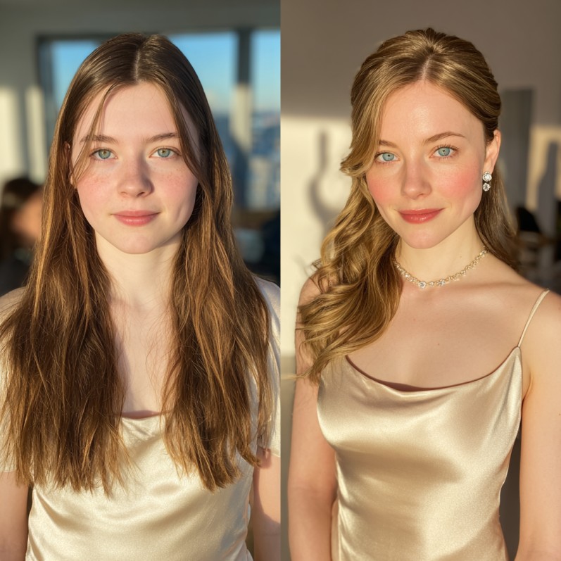 Elegant Half-Up Soft Wave Hairstyle