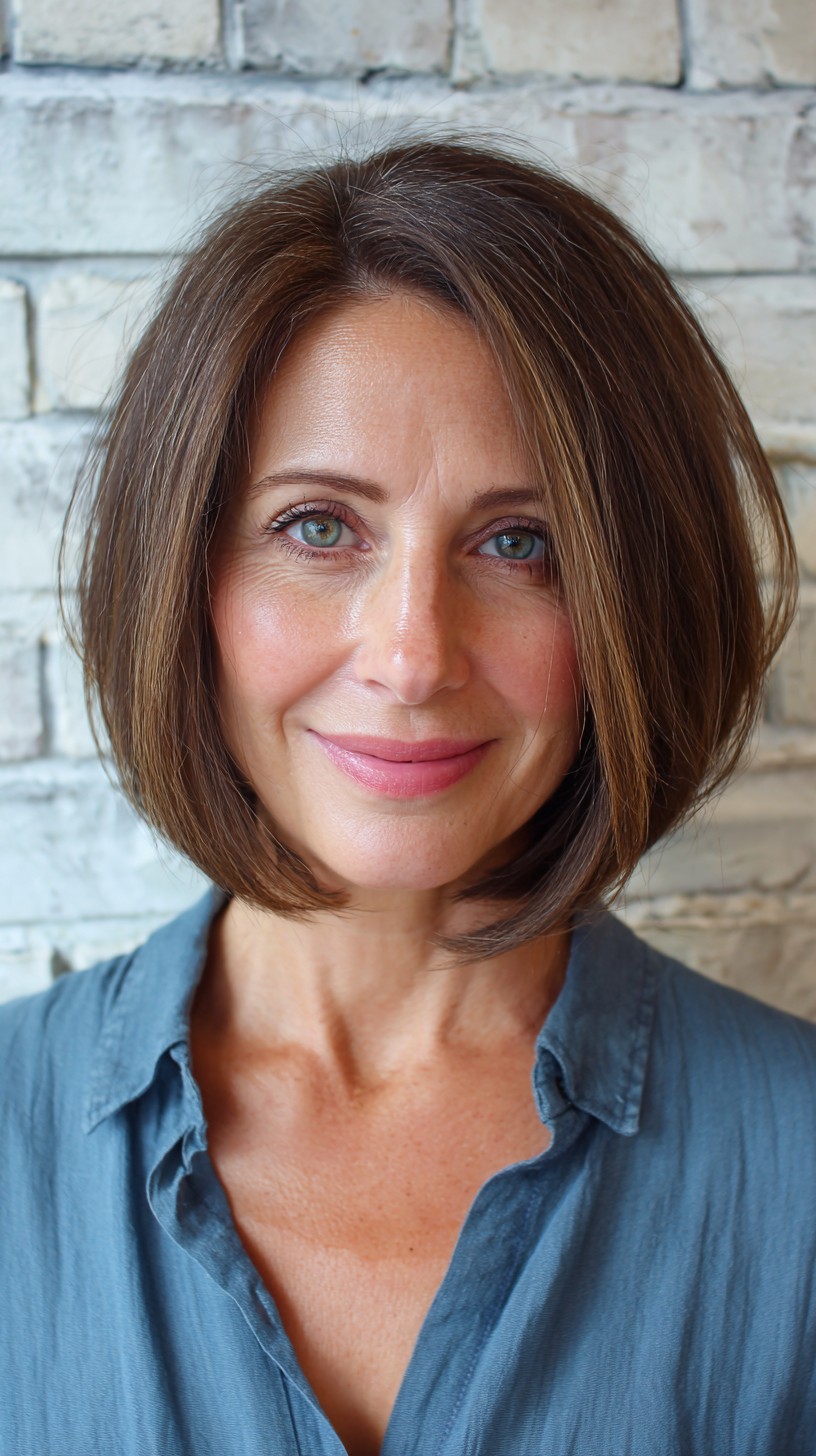 Elegant Layered Bob with Subtle Highlights