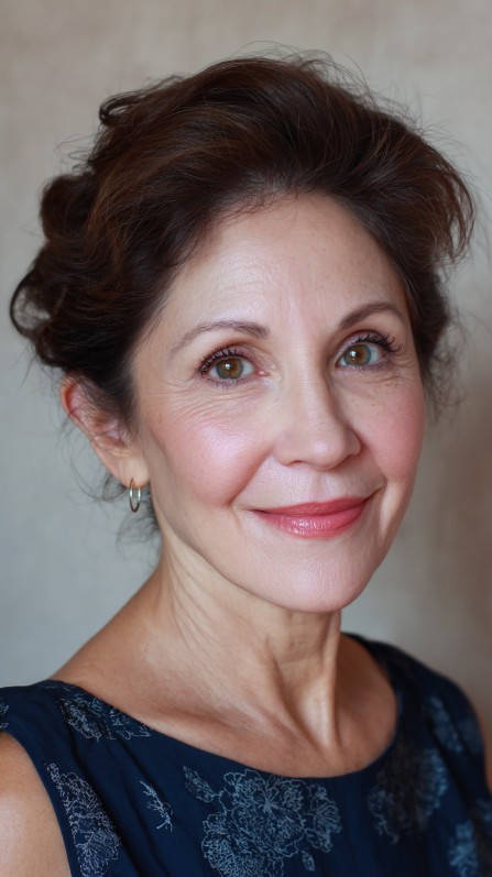 Elegant Soft Updo with Loose Tendrils