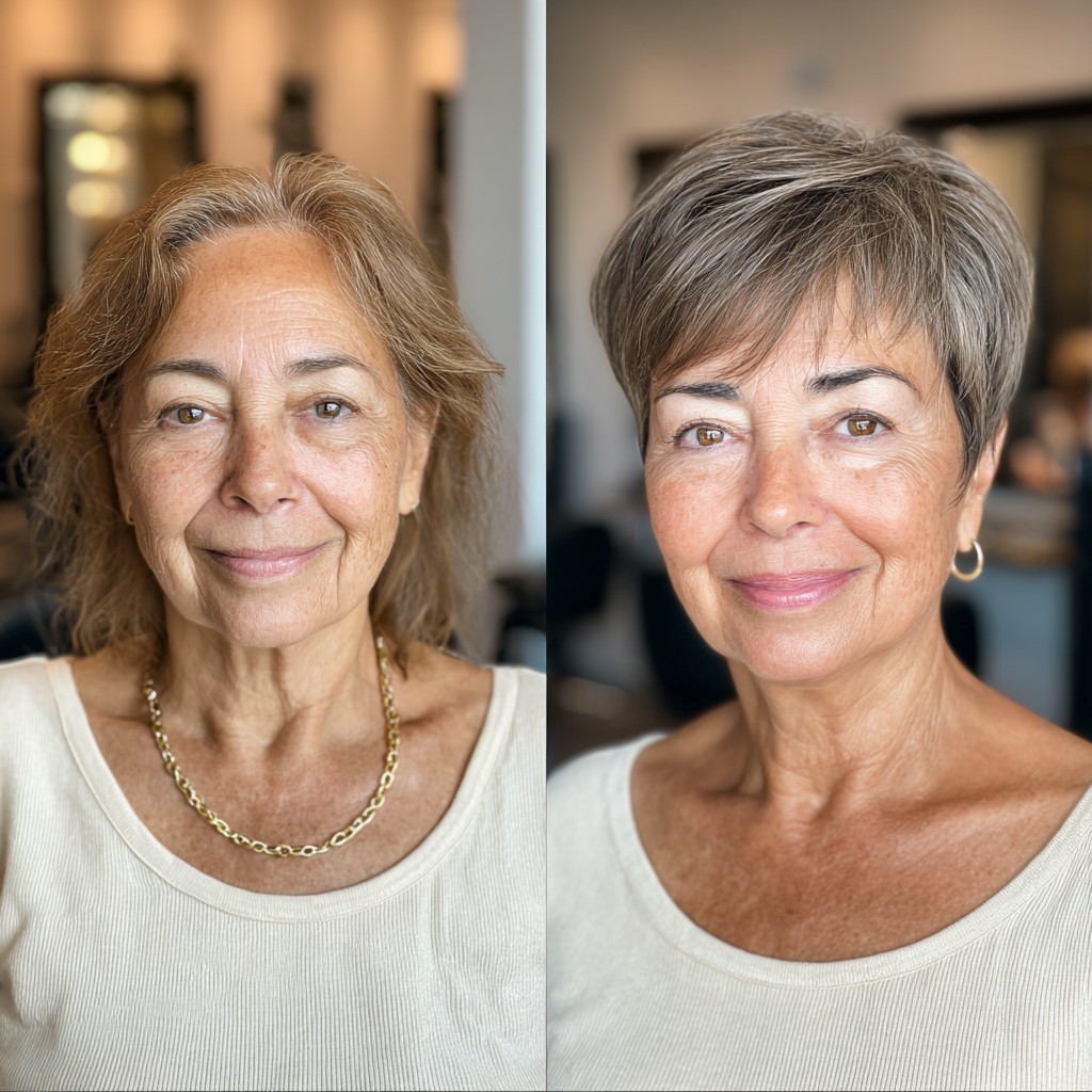 Modern Textured Short Cut with Long Bangs