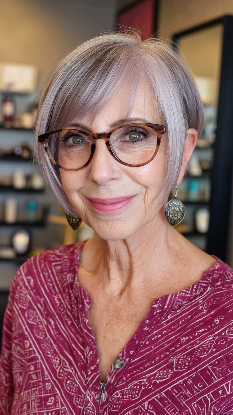 Modern Wispy Bob with Long Bangs