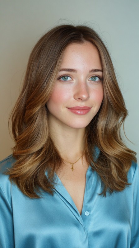 Softly Layered Long Waves with Subtle Highlights