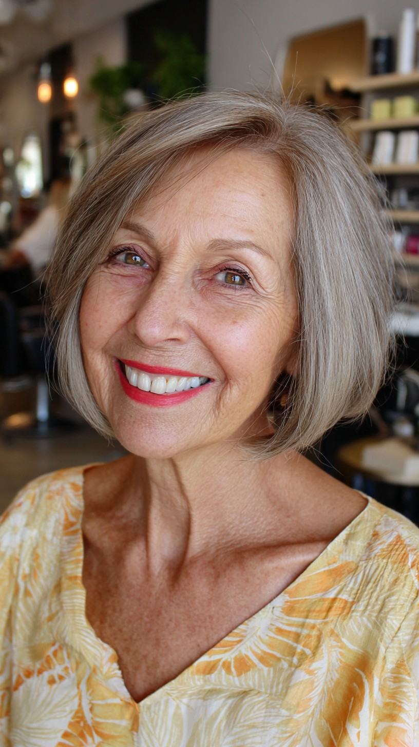 Stylish Soft Bob with Long Bangs