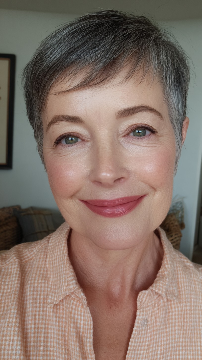 Stylish Textured Gray Crop with Subtle Layers