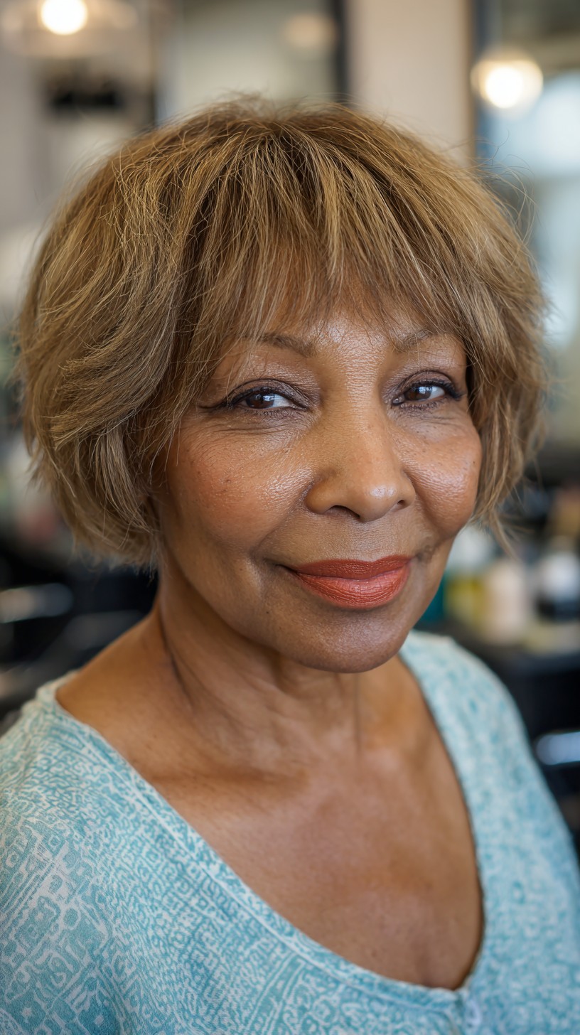Textured Golden Bob with Feathered Layers