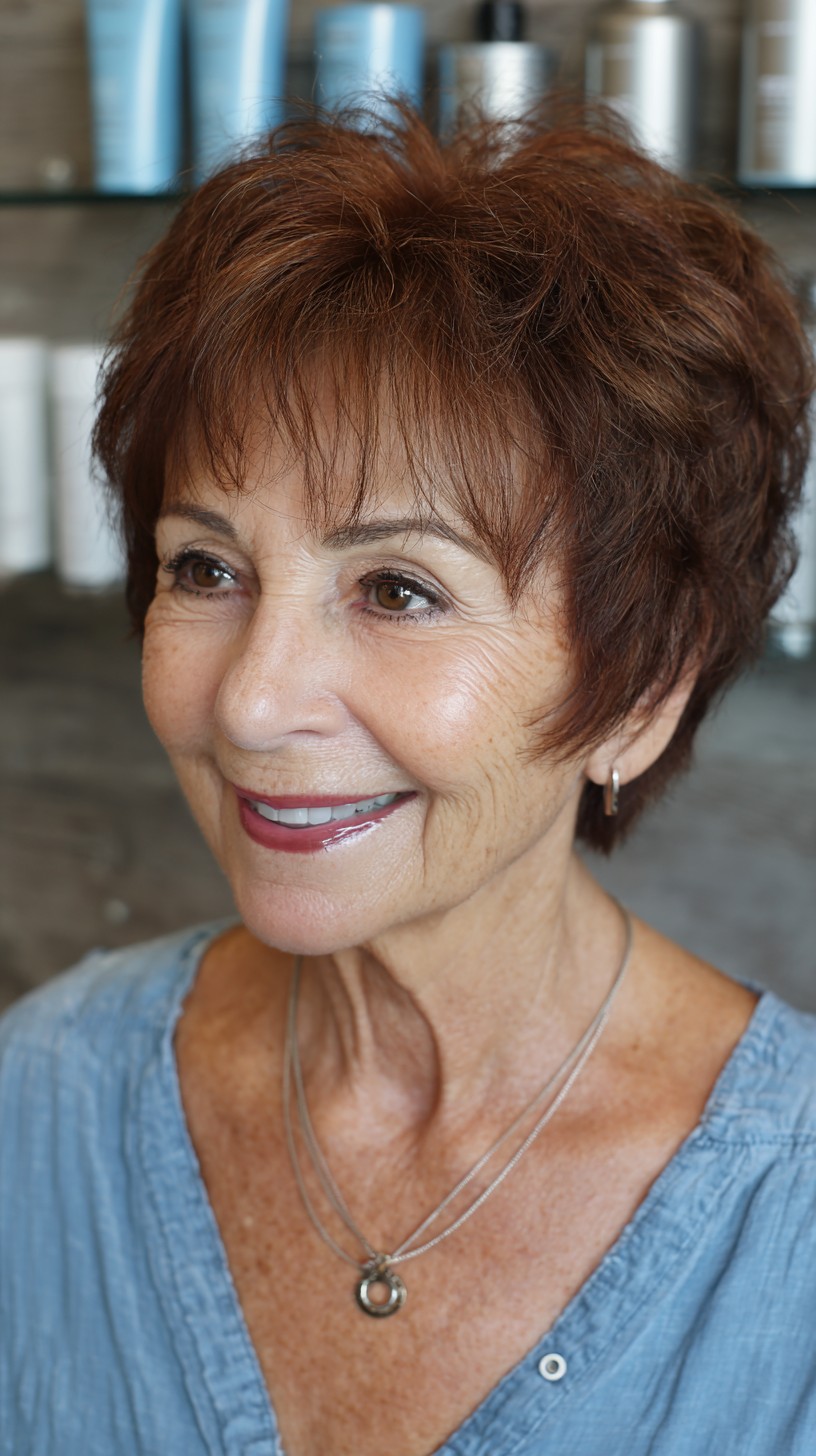 Textured Pixie Cut with Long Front Bangs