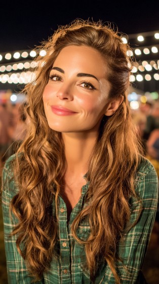 Bohemian Loose Curls with Half-Up Twist