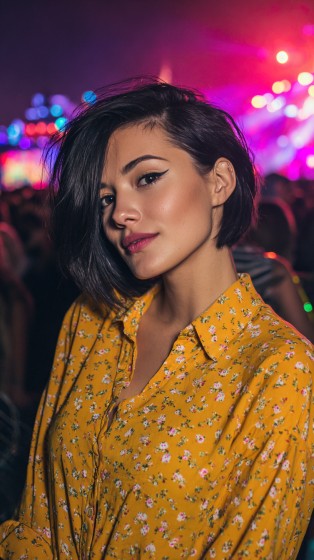 Chic Asymmetrical Bob with Subtle Textured Layers