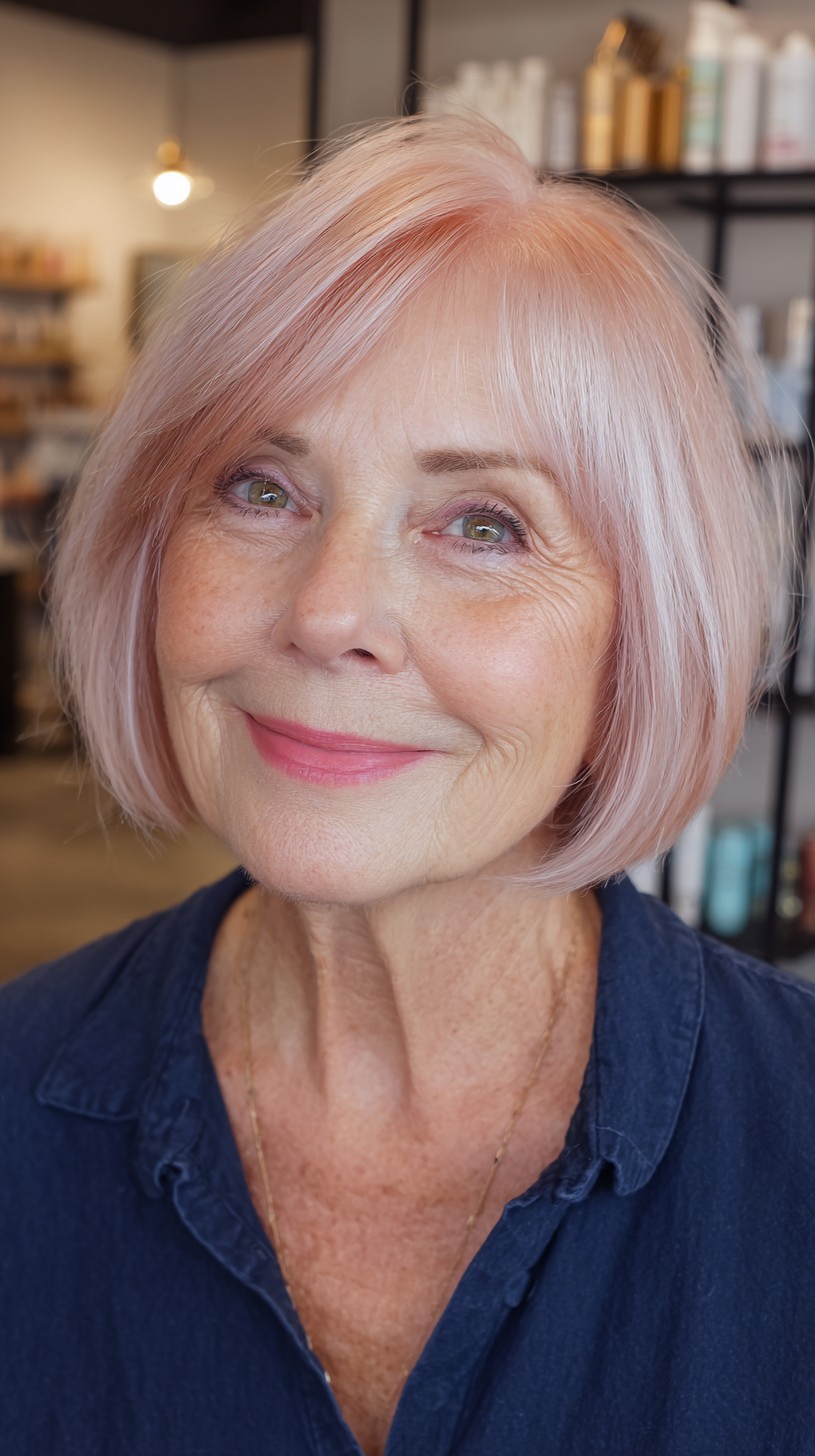 Chic Rose Gold Bob with Subtle Face-Framing Layers