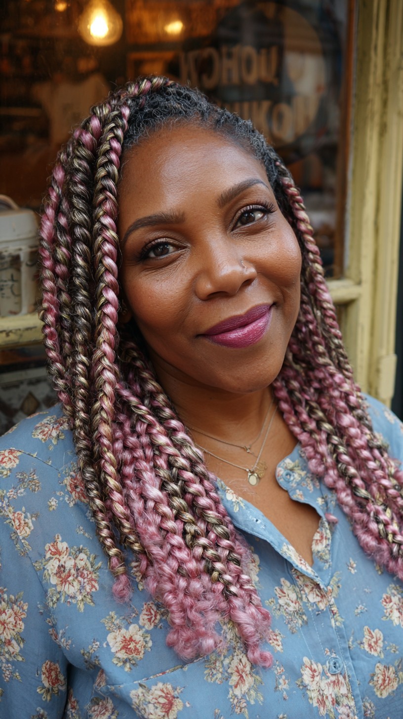 Chic Rose Gold Twisted Braids with Ombre Ends