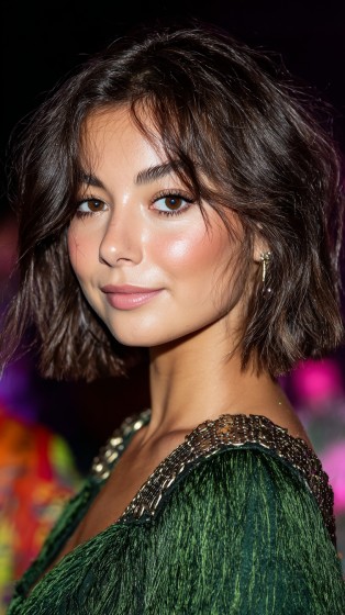 Chic Textured Lob with Lively Waves