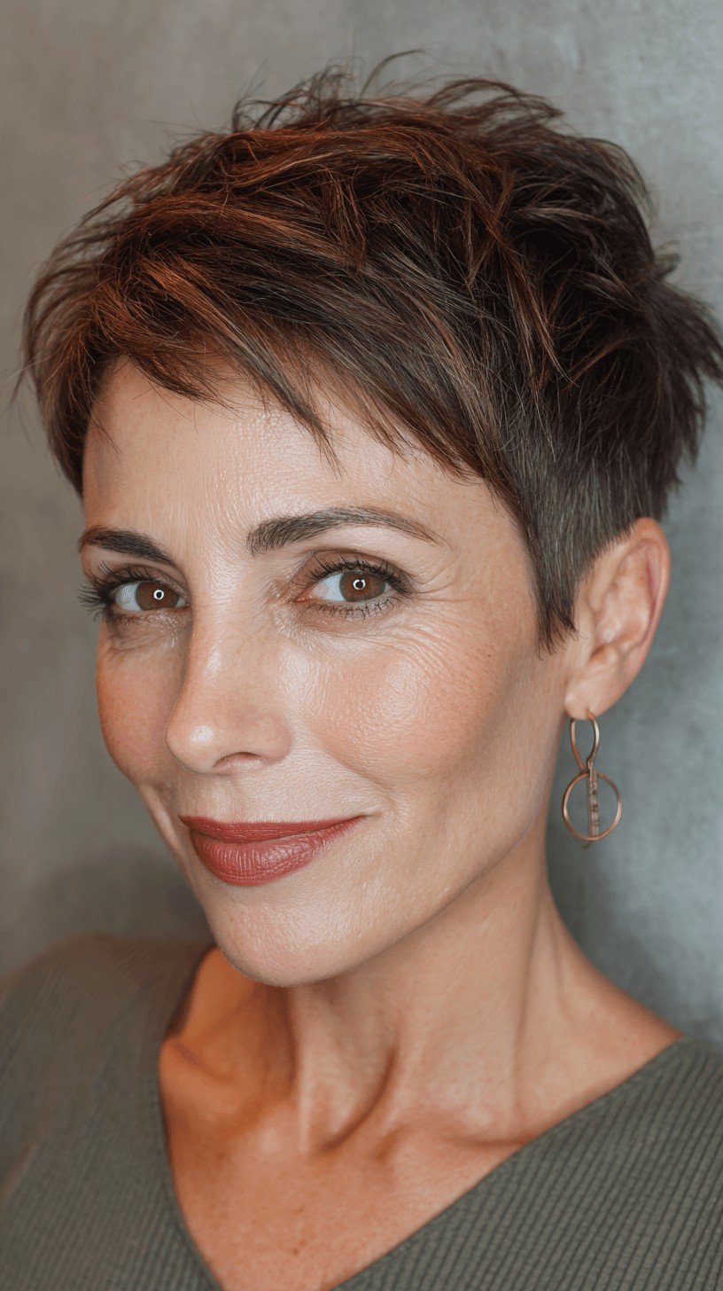 Chic Textured Pixie Cut with Subtle Highlights