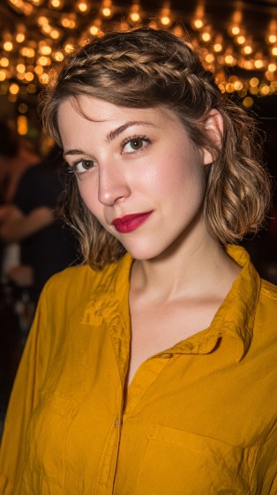 Chic Wavy Bob with Braided Accent