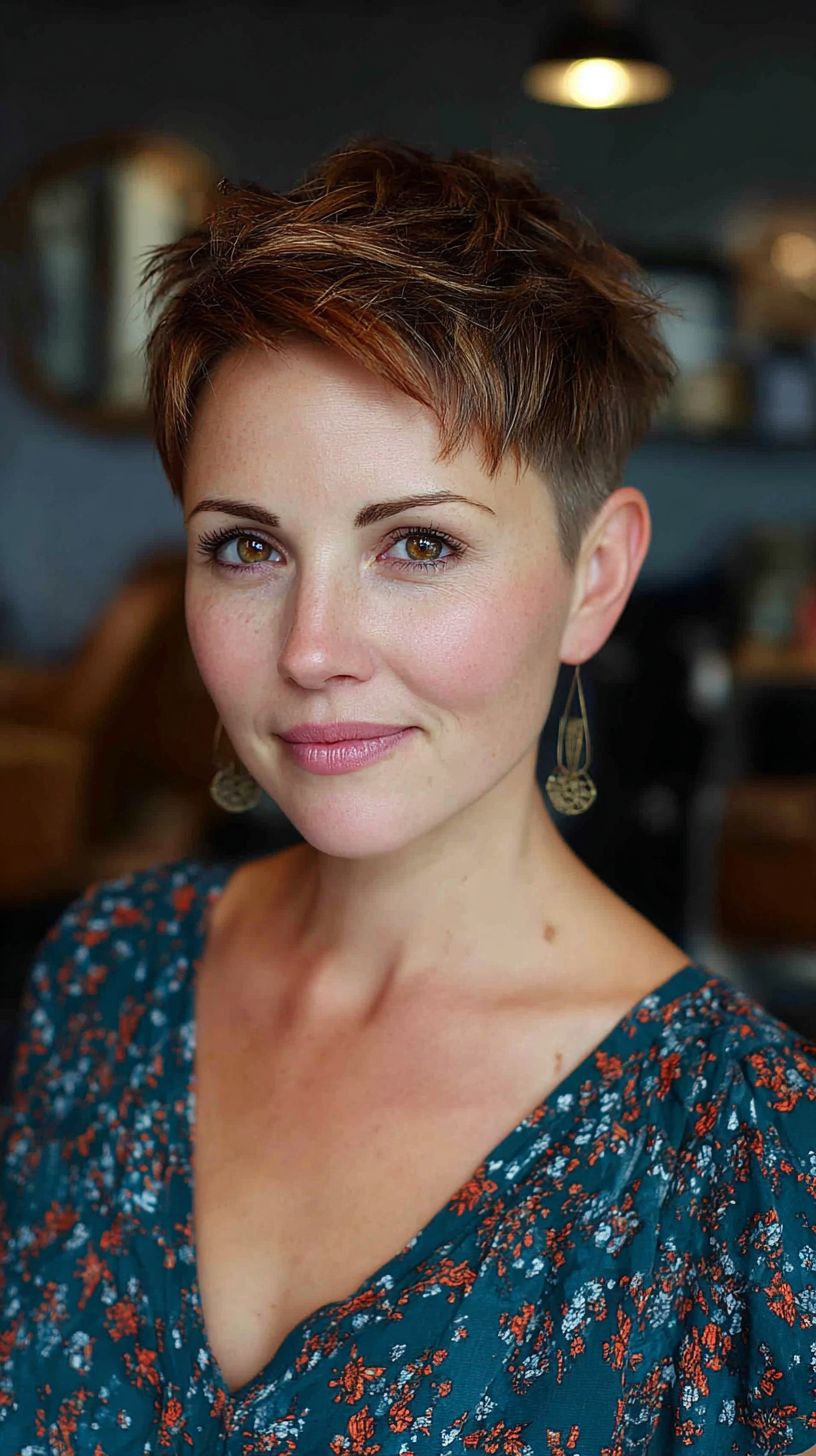 Choppy Textured Pixie with Subtle Highlights