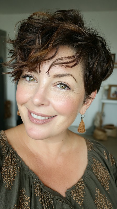 Dynamic Textured Pixie Bob with Soft Waves