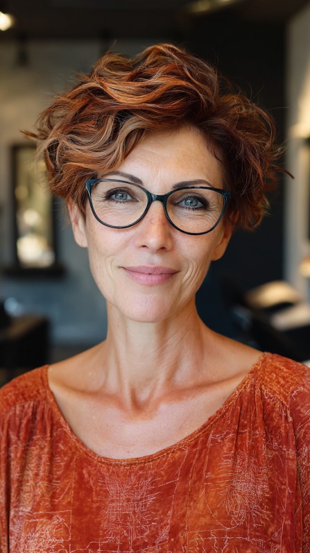 Dynamic Textured Pixie Bob with Warm Undertones