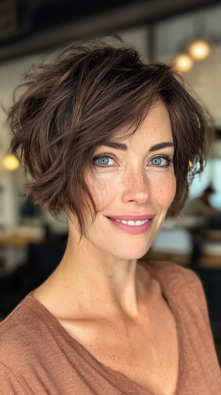 Effortlessly Tousled Textured Pixie Bob