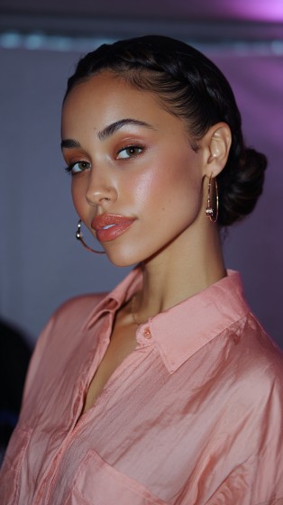 Elegant Braided Low Bun with Soft Face Framing