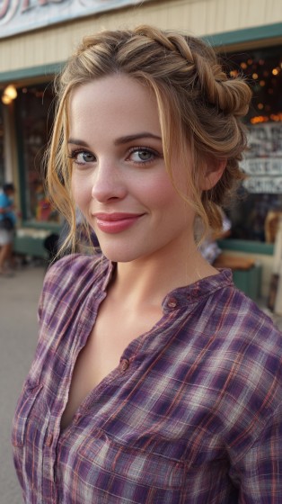 Elegant Braided Updo with Soft Waves