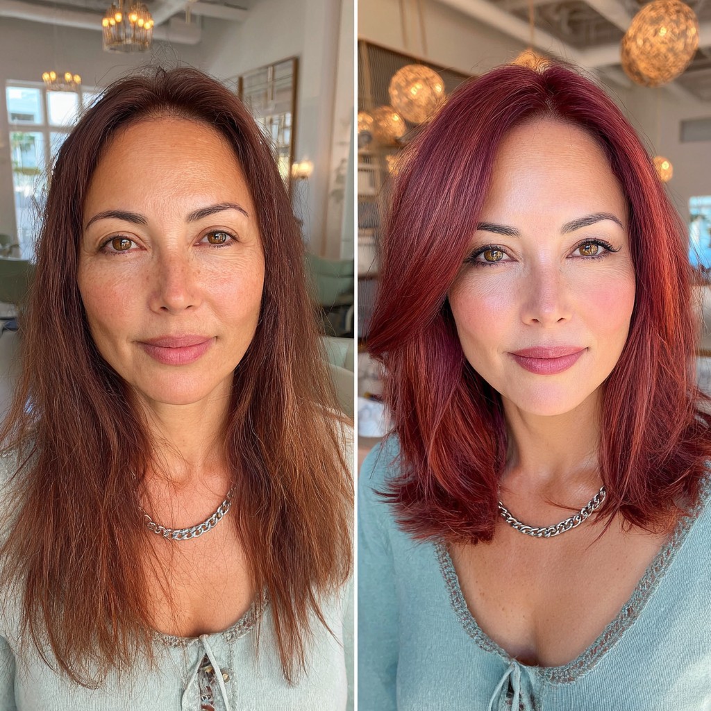 Gorgeous Rose Gold Lob with Soft Layers