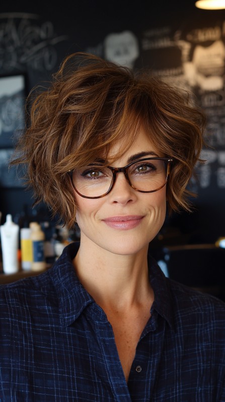 Modern Textured Pixie Bob with Soft Waves