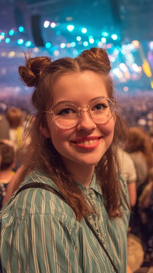 Playful Double Buns with Loose Waves