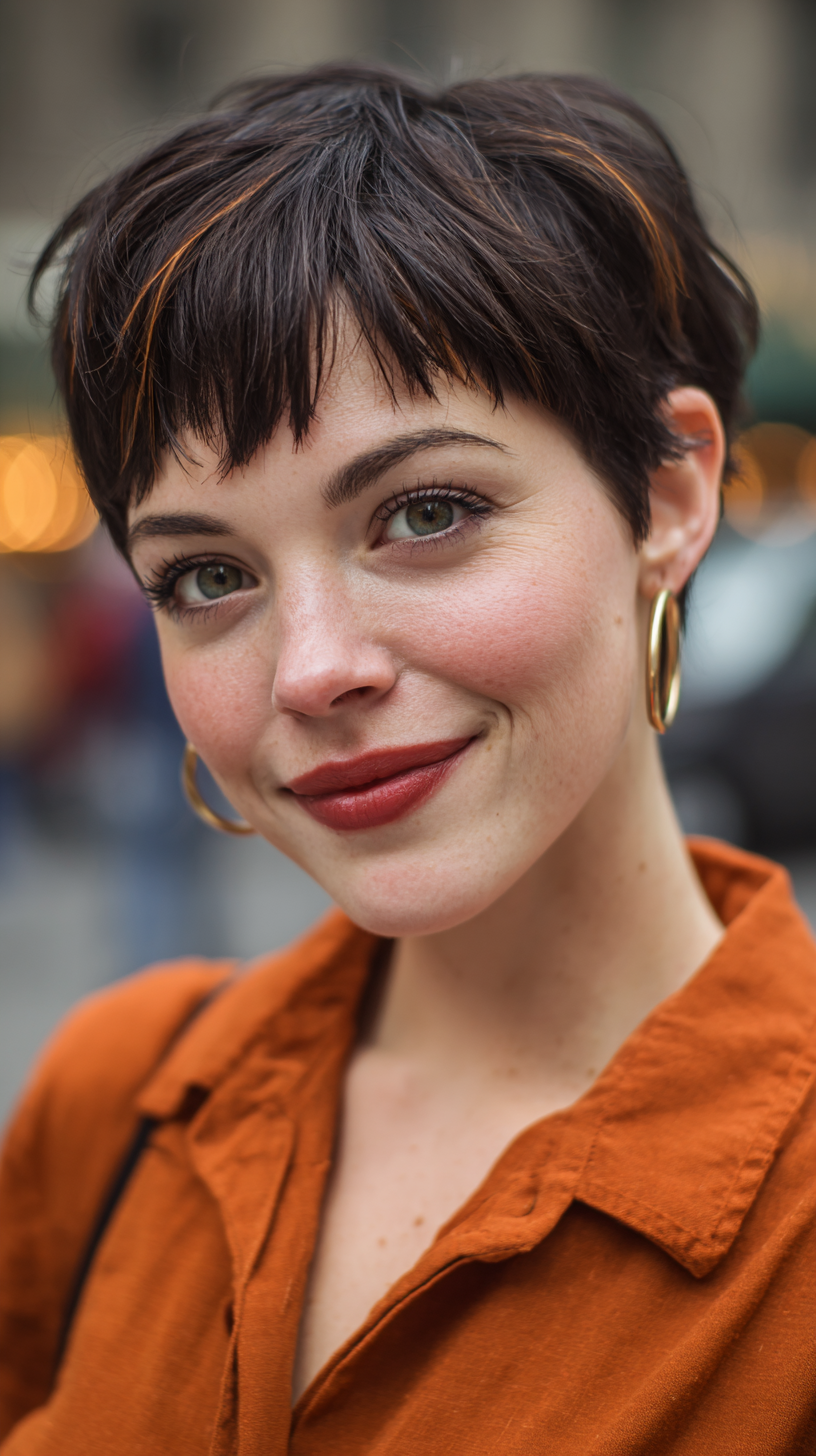Playful Textured Pixie Cut with Subtle Highlights