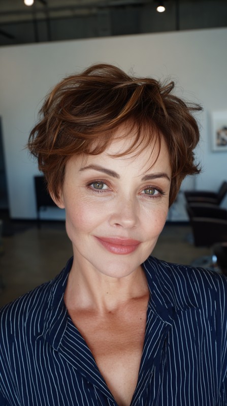 Playful Tousled Pixie Bob with Soft Bangs