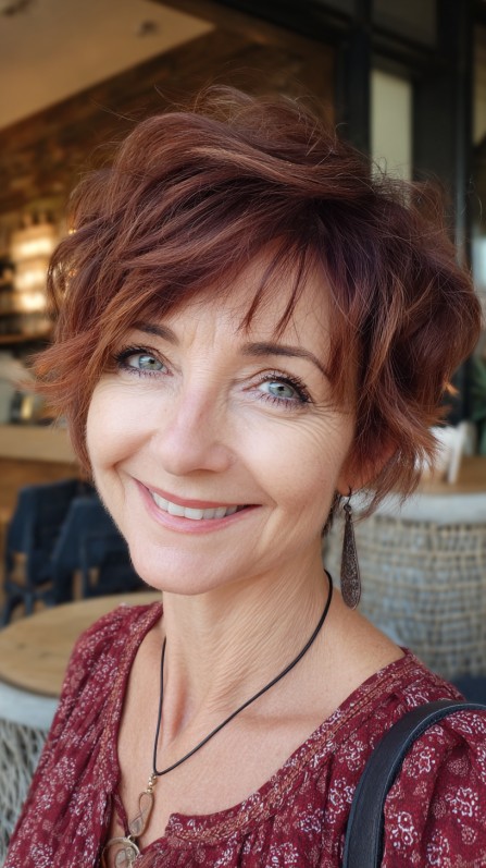 Playful Tousled Pixie Bob with Subtle Waves