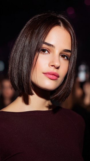 Sleek Blunt Bob with Glossy Finish
