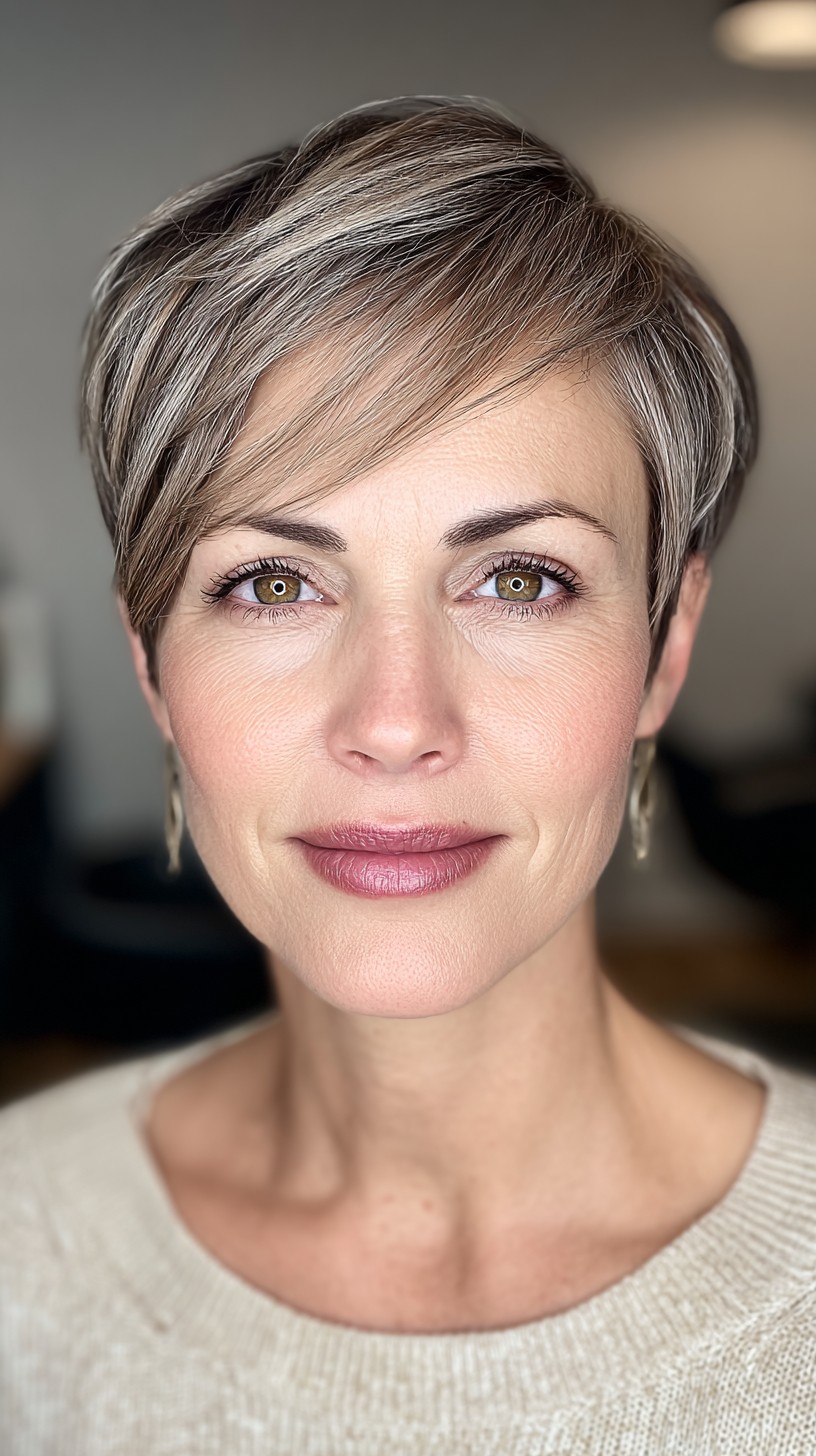 Softly Textured Pixie with Subtle Highlights
