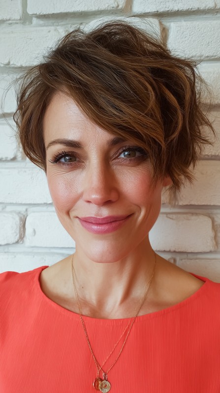 Stylish Textured Pixie Bob with Soft Waves