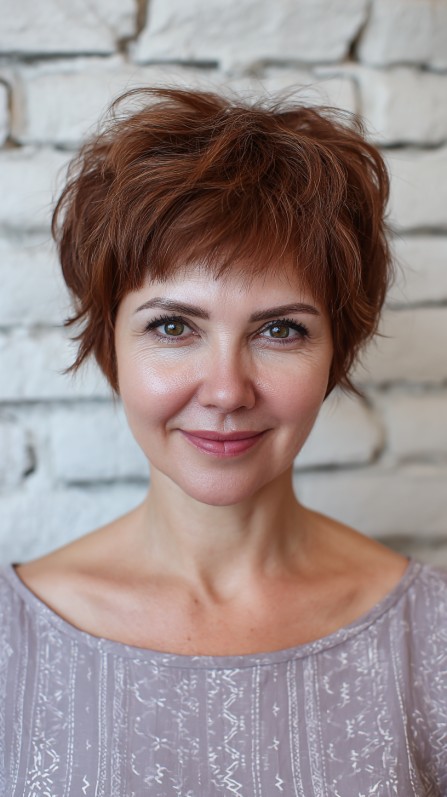 Textured Copper Tousled Pixie Bob
