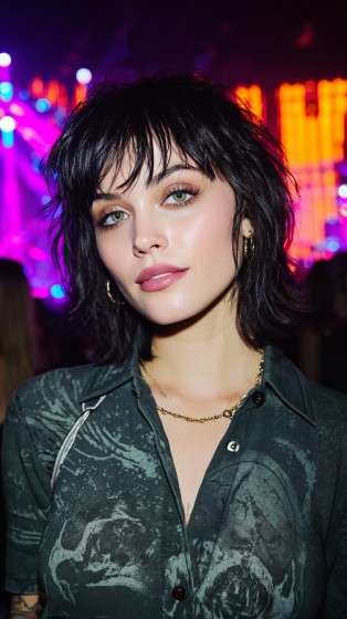 Textured Shaggy Bob with Wispy Bangs