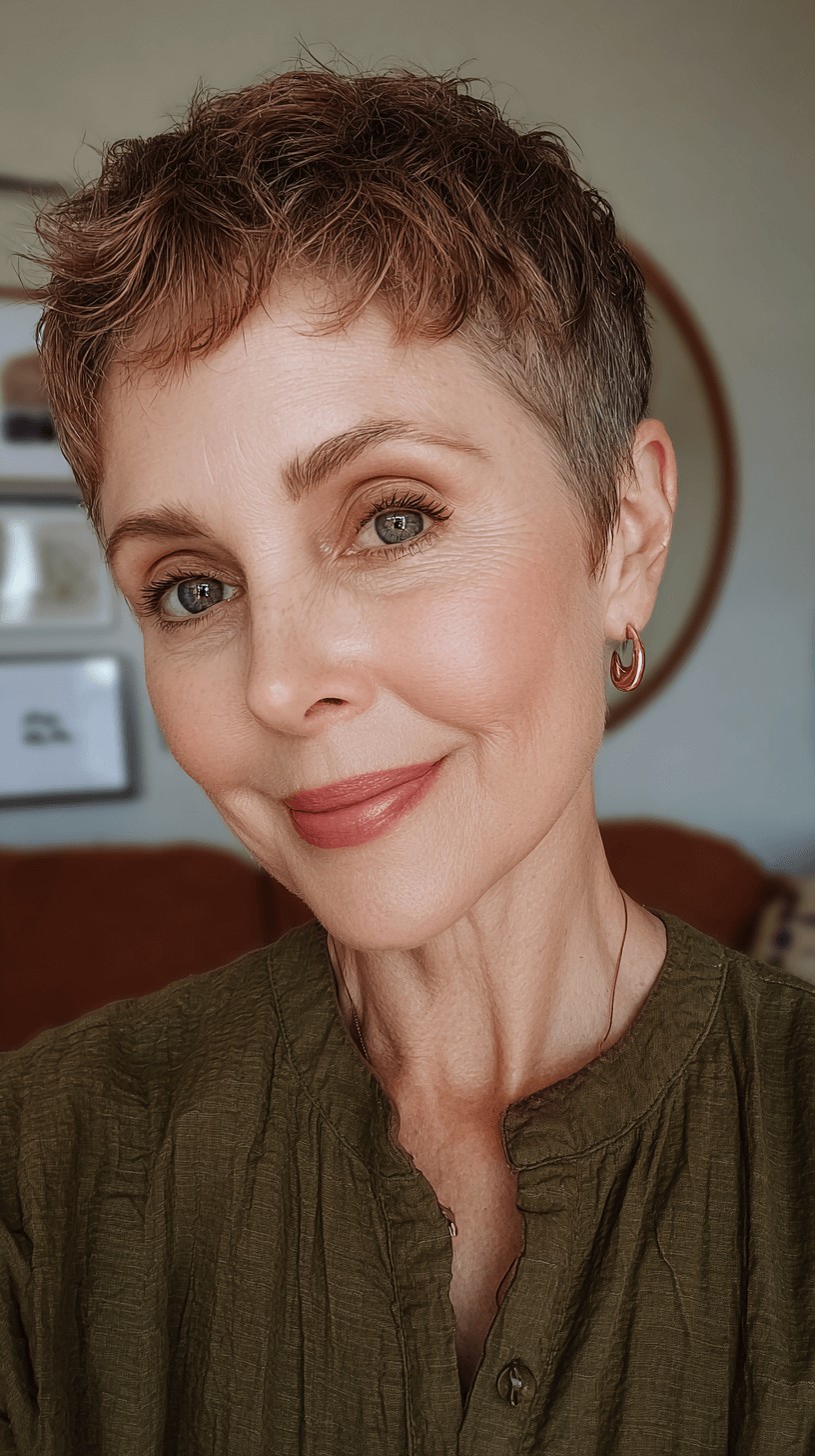 Textured Short Pixie Cut with Soft Waves