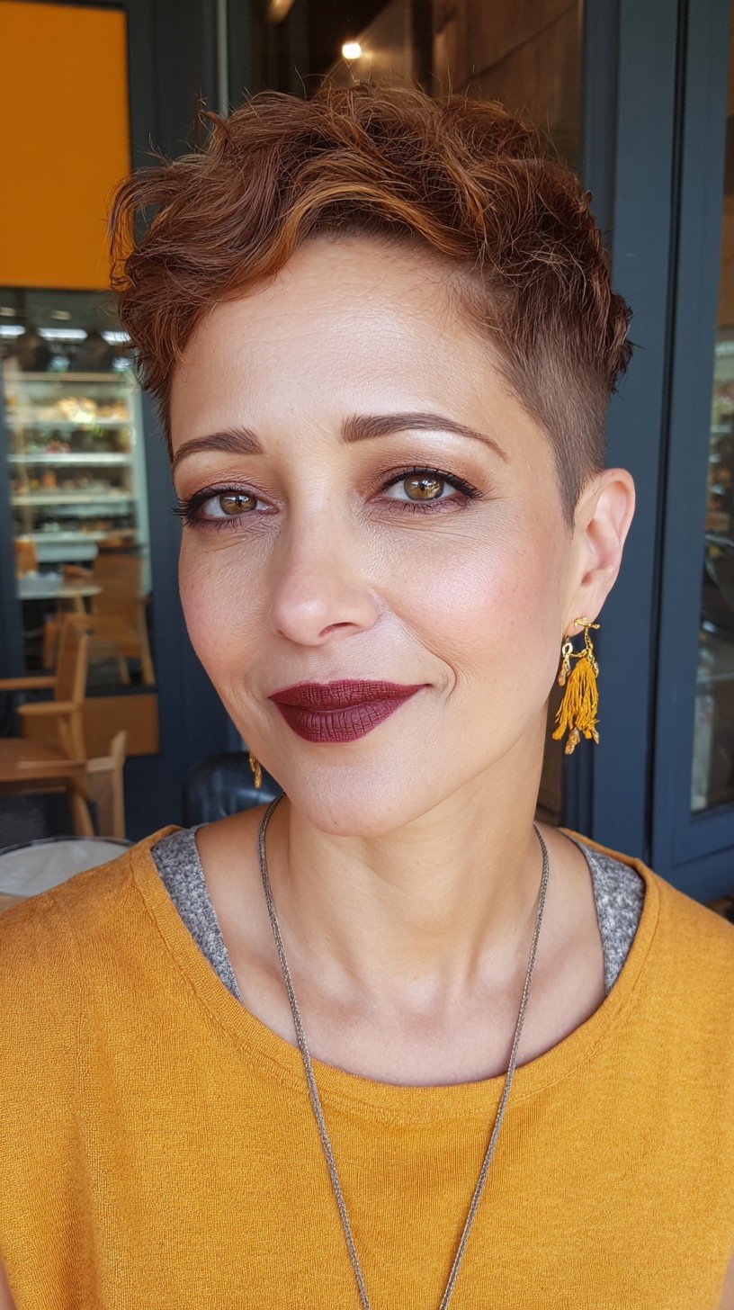 Textured Short Pixie with Defined Curls