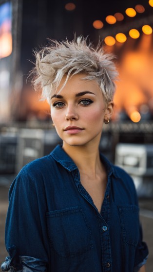 Textured Short Pixie with Lively Volume