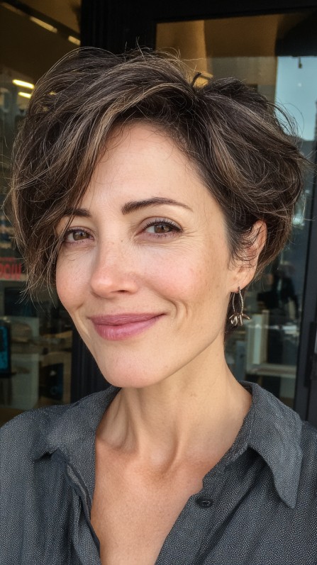 Textured Tousled Pixie Bob with Subtle Dimension