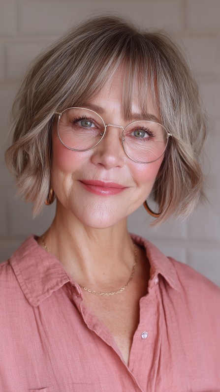 Chic Textured Bob with Subtle Bangs