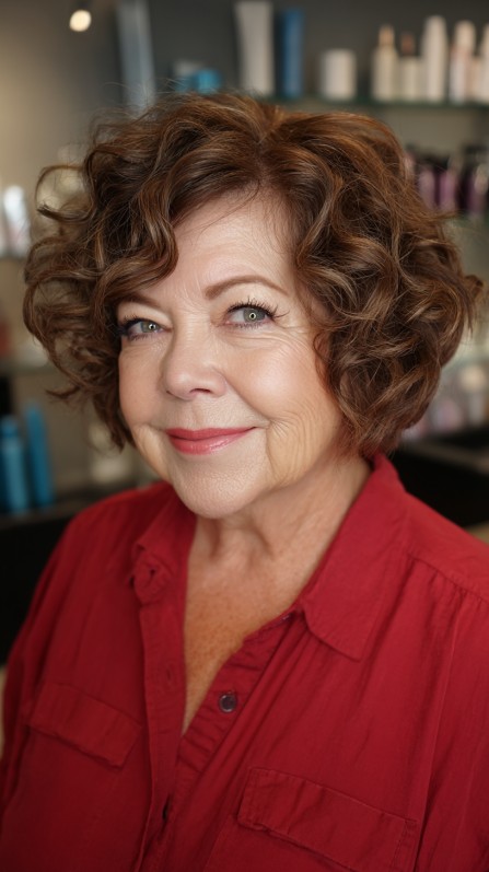 Charming Curly Bob with Soft Layers