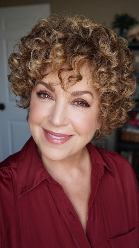 Charming Curly Crop with Soft Highlights