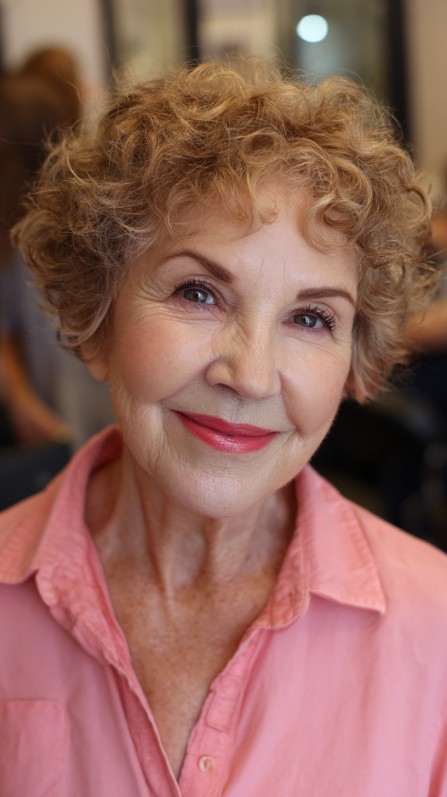 Charming Short Curly Cut with Soft Face-Framing Layers