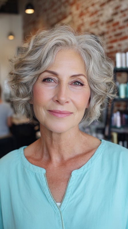 Charming Soft Curly Bob with Face-Framing Layers