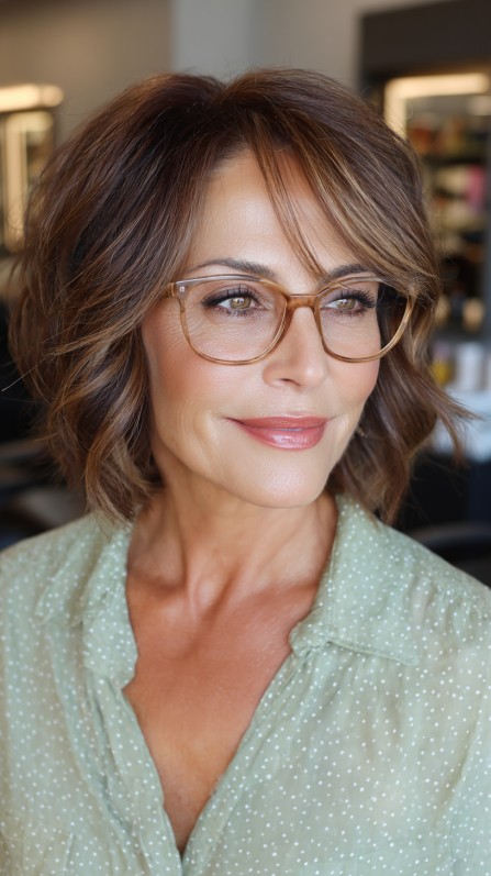 Charming Textured Bob with Subtle Highlights