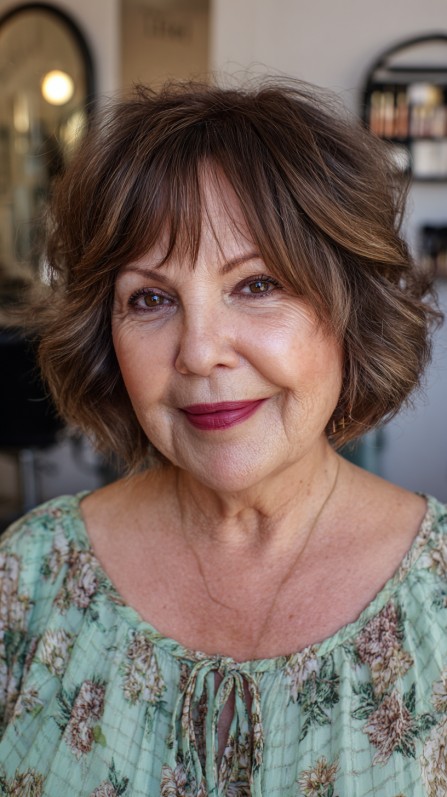 Charming Textured Short Bob with Soft Highlights