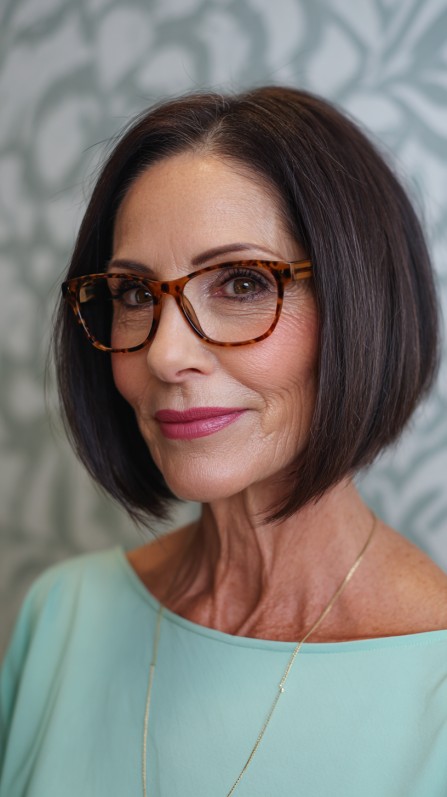 Chic Angular Bob with Subtle Volume