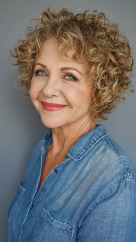 Chic Curly Bob with Face-Framing Layers