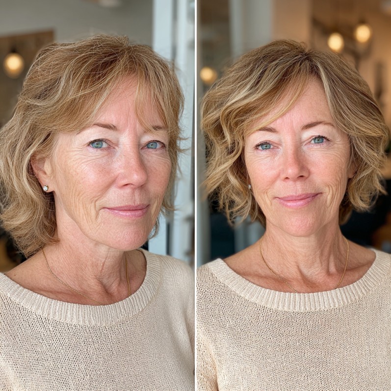 Chic Textured Bob with Soft Curls