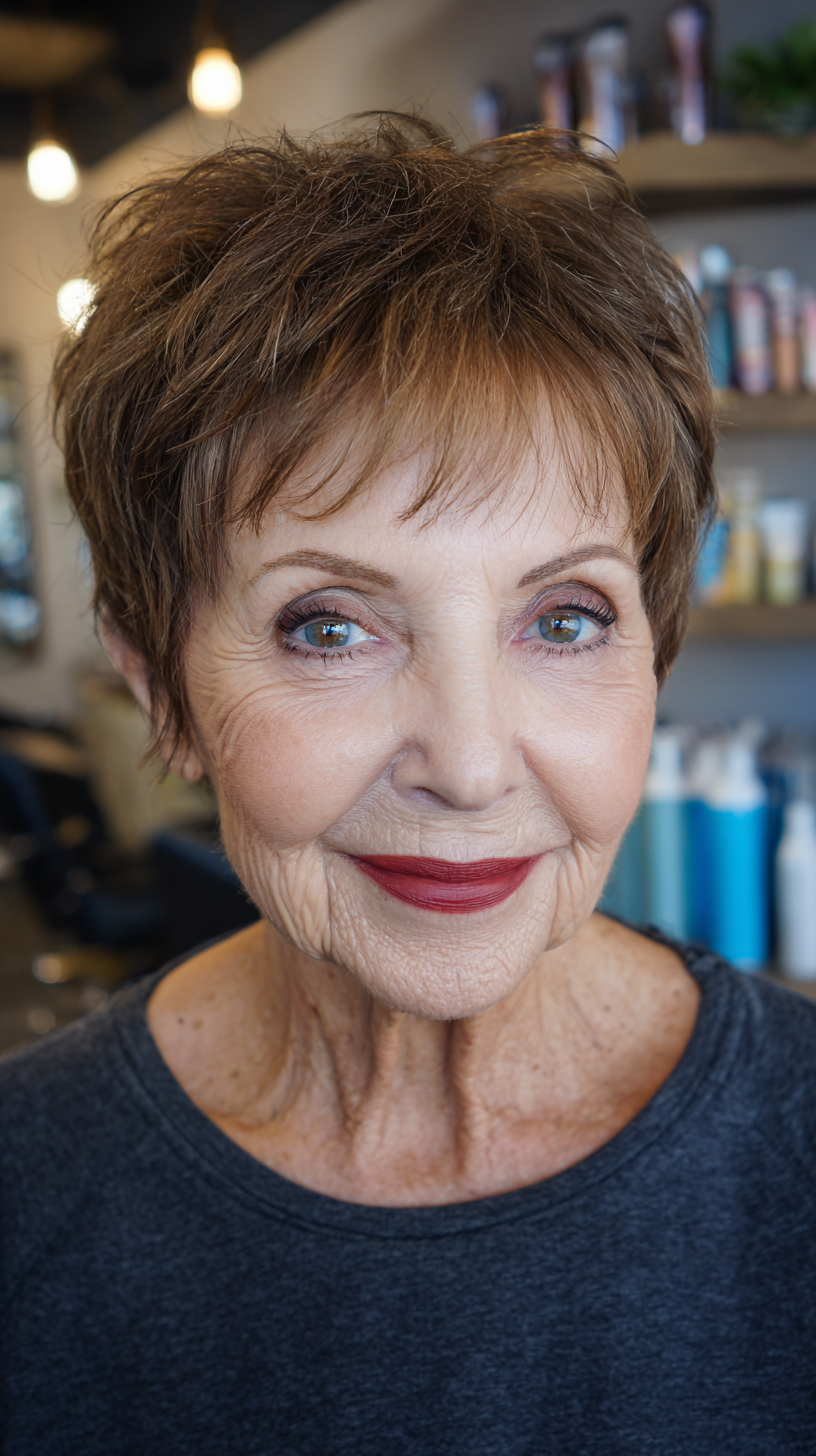 Chic Textured Pixie Cut with Soft Highlights